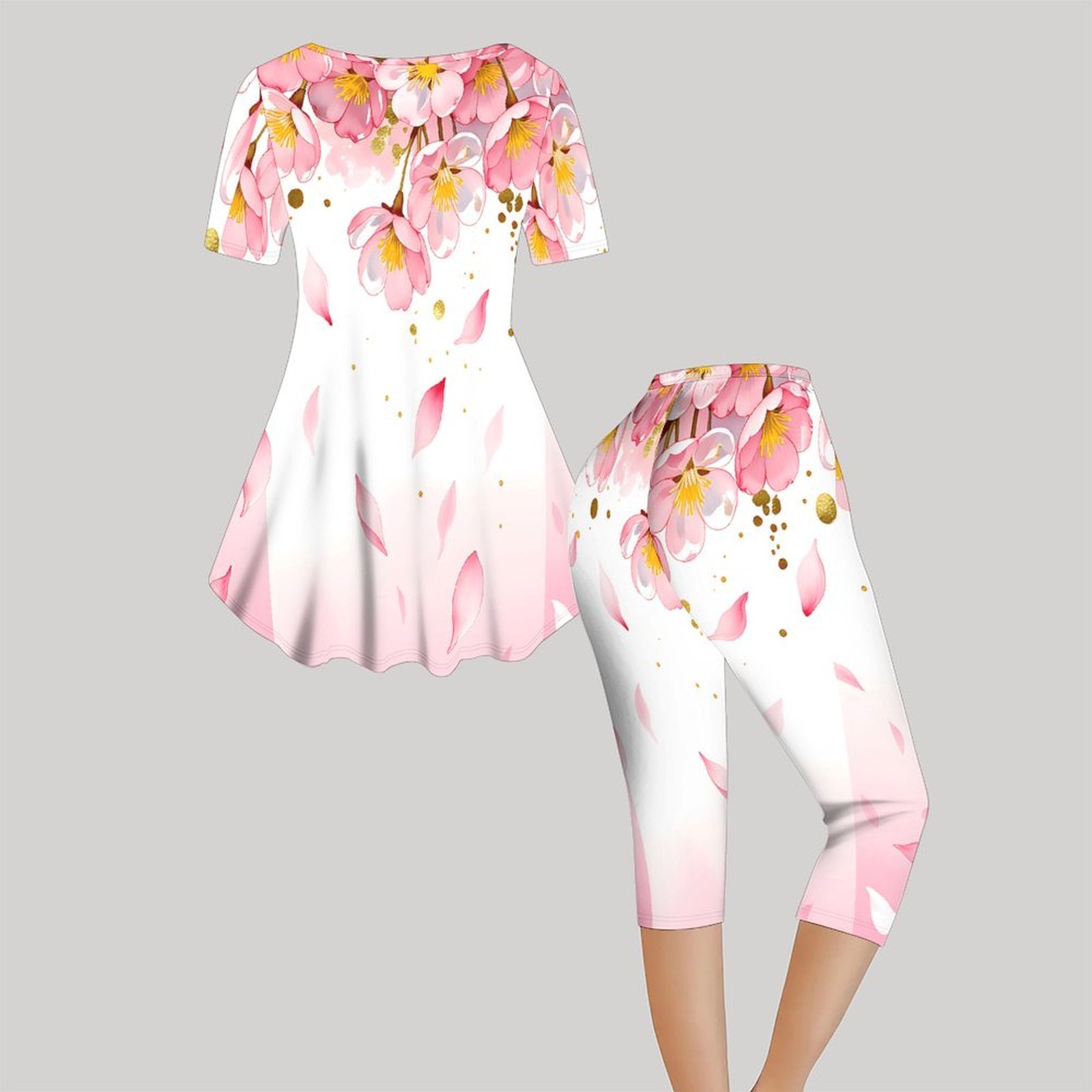 2ピース ヴィンテージプリント ツーピースセット レディース - Romper Floral Print のレビューと価格