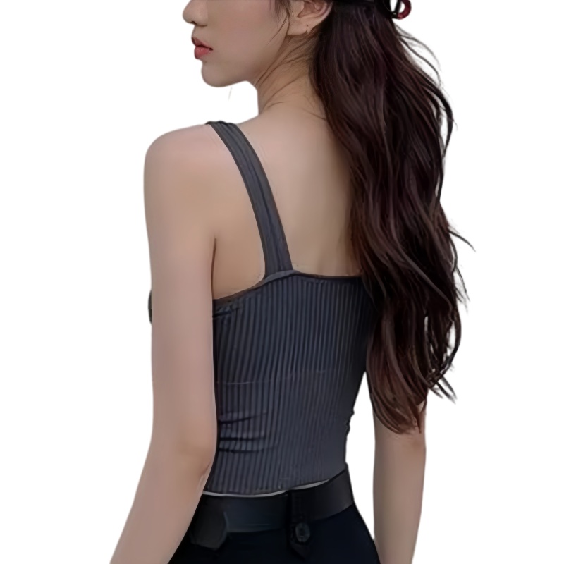 レディース リブ編み Vネック キャミソール ブラ ワイドス - Crop Top Crochet のレビューと価格