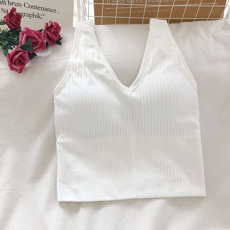 レディース リブ編み Vネック キャミソール ブラ ワイドス - Crop Top Crochet のレビューと価格