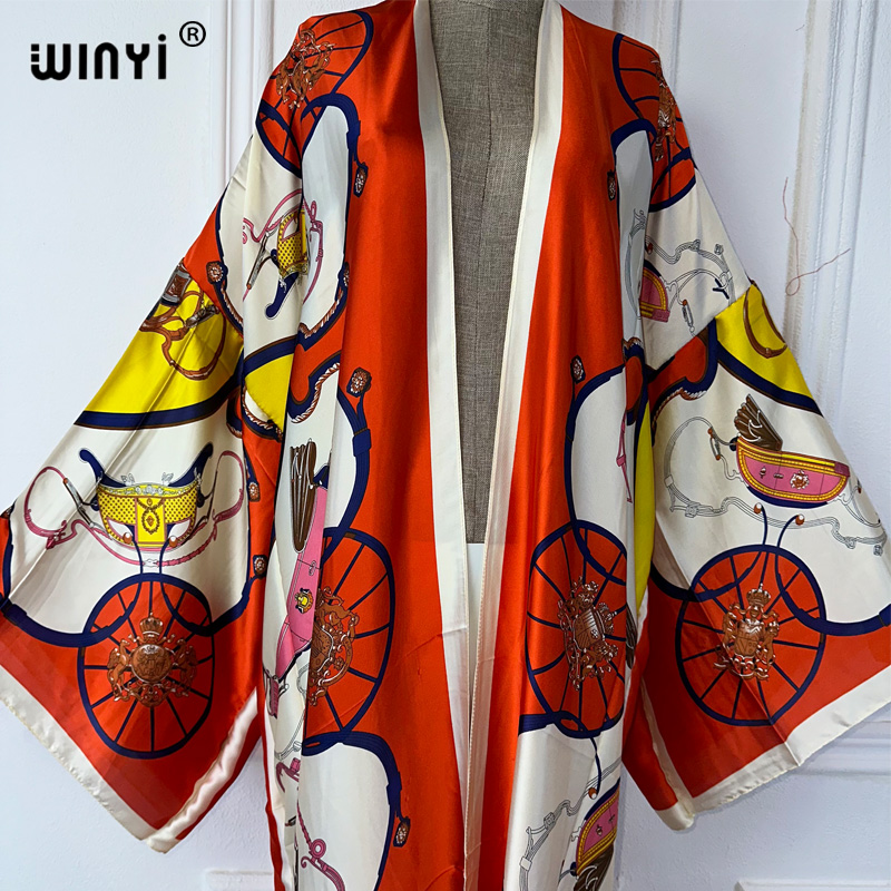 WINYI ボーホプリント着物サマーカーディガン 女性用ブラ - Cover Up Kaftan のレビューと価格