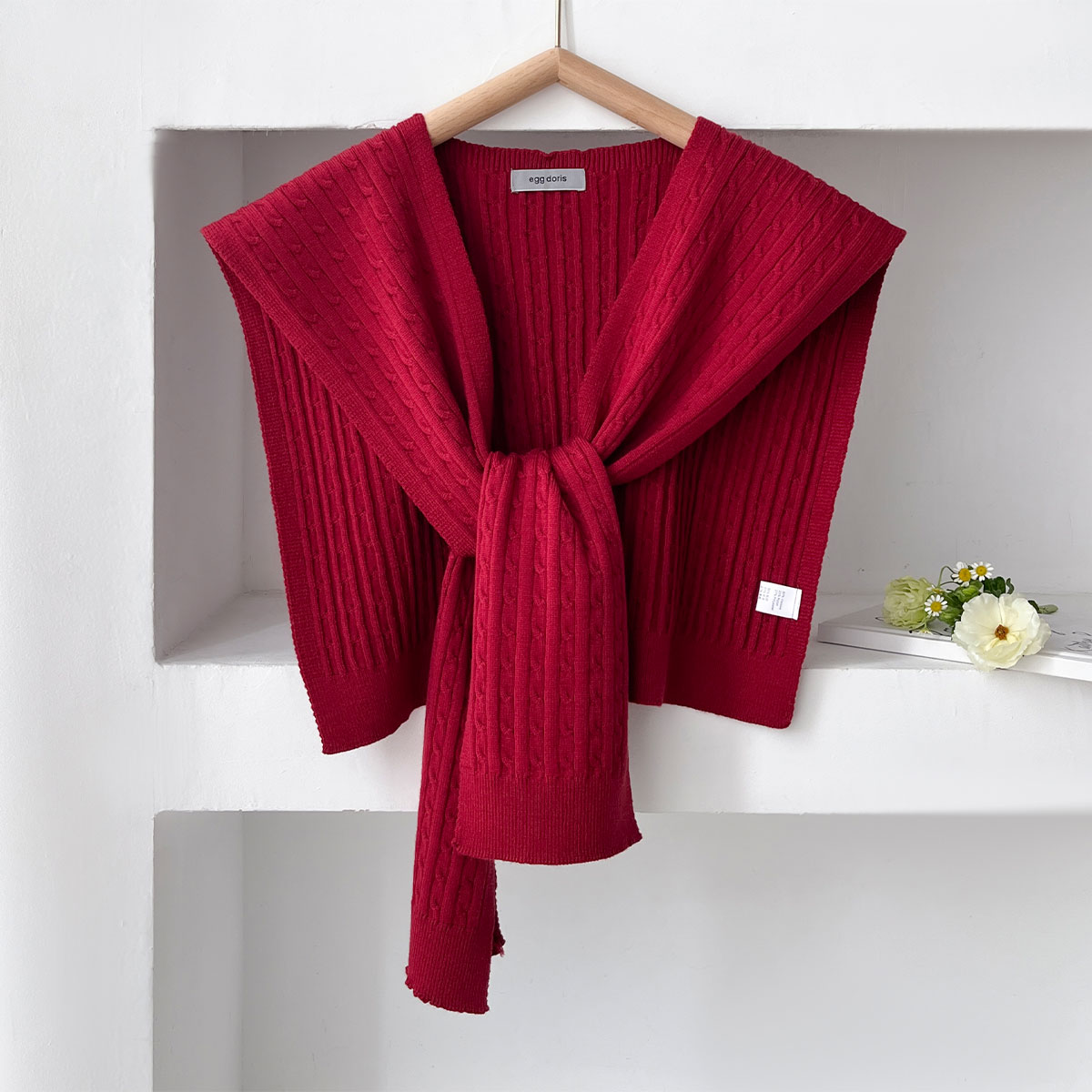 新しい韓国秋ニットショール女性ブラウス肩偽襟ケープ学生スカー - Blouse Off Shoulder のレビューと価格